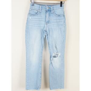 Madewell Destroyed Curvy Perfect Vintage Coney Light Wash Ripped Blue Jeans 24P